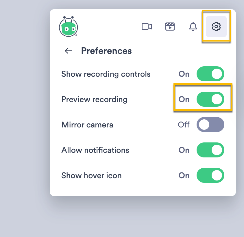 Changing your preferences in the browser extension