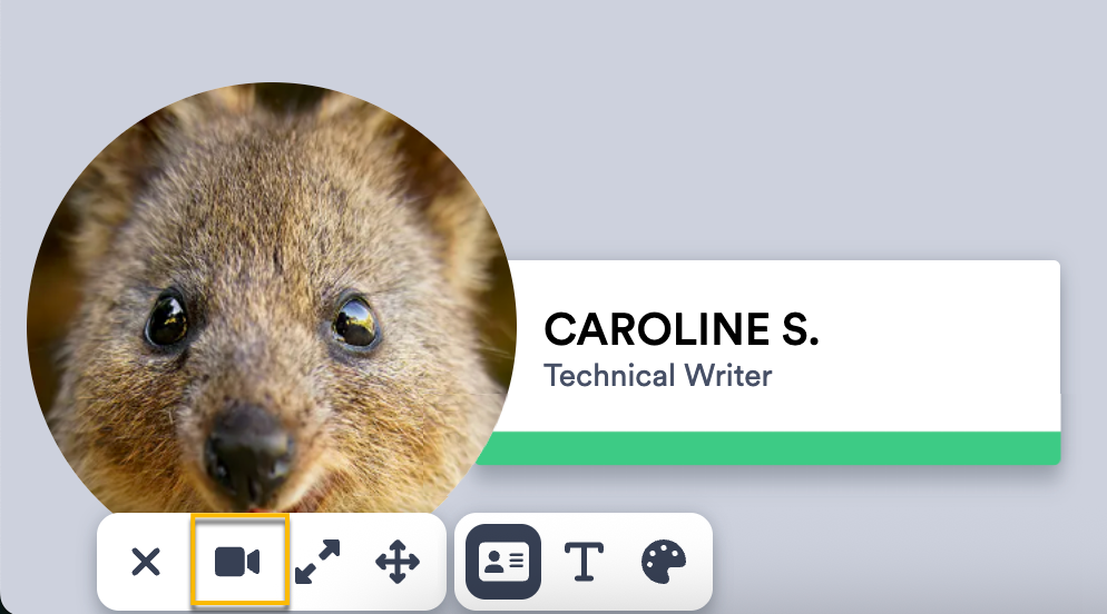 Vidyard browser extension profile picture with option to change back to using your camera bubble selected