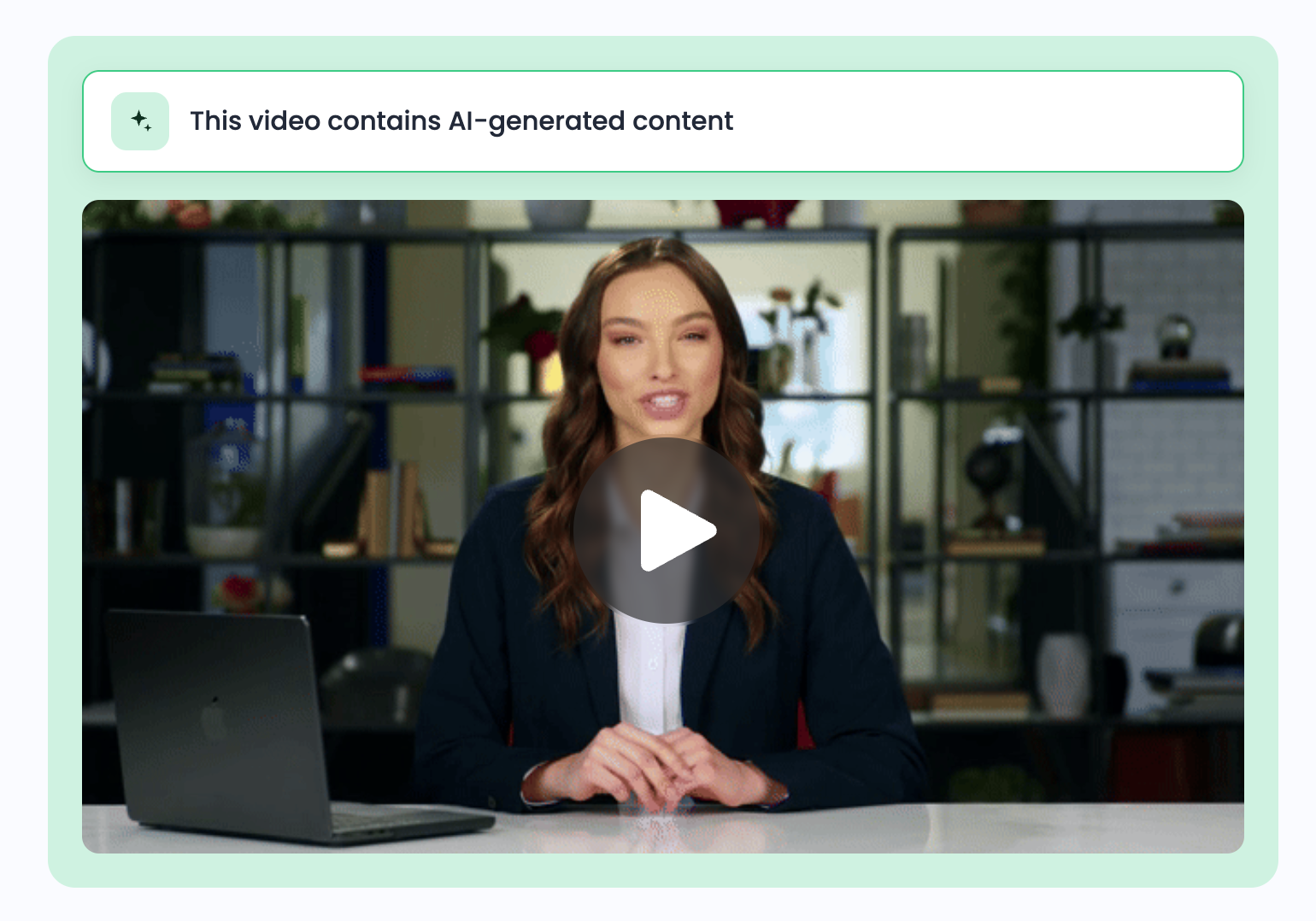 Vidyard AI video with banner that discloses AI content