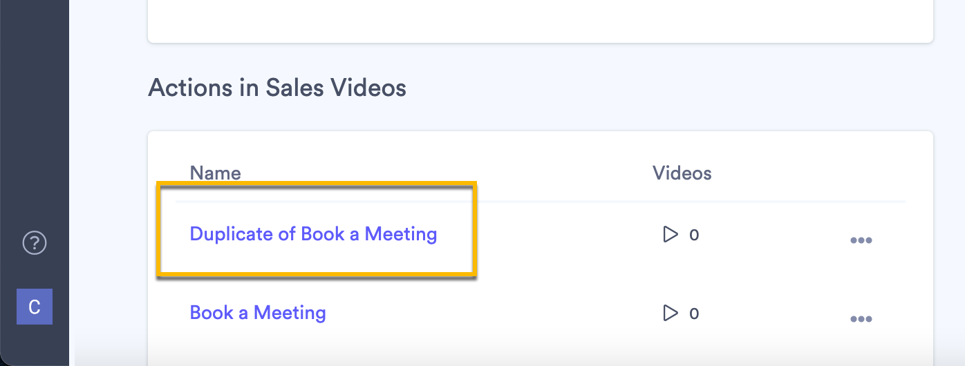 Example of duplicated Action with duplicate name